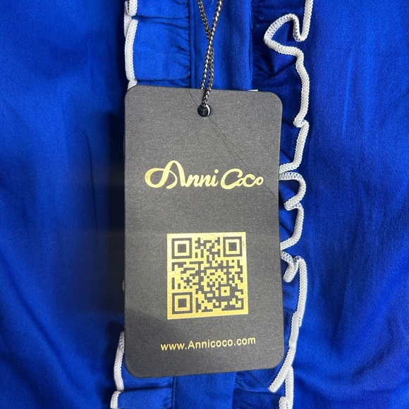 Anni Coco NWT pinup rockabilly retro Royal Blue Dress XL Bettie Twee 50s 60s - Picture 10 of 11